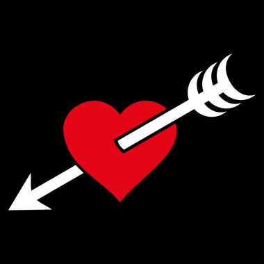 Ok kalp vektör simgesi