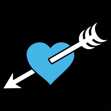 Ok kalp vektör simgesi