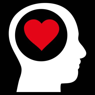 Aşk düşünme kafa vektör simgesi