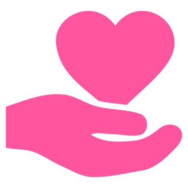 Aşk kalp teklif el vektör simgesi