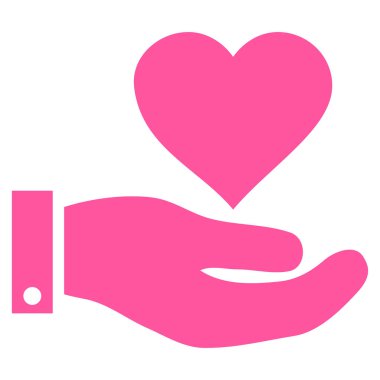 Aşk kalp teklif el vektör simgesi