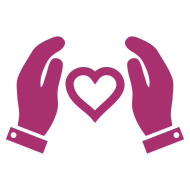 Aşk bakım el vektör simgesi