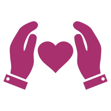 Aşk bakım el vektör simgesi