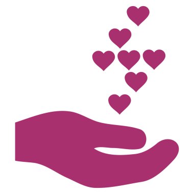 Sevgi kalpleri teklif el vektör simgesi