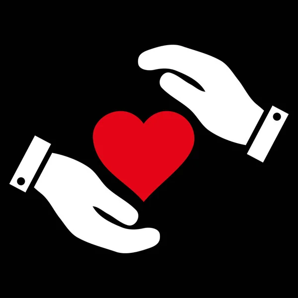 Love Heart Care Hands Vector Icon — Stock Vector