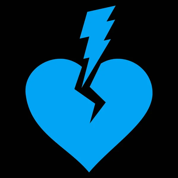 Liebe Herz Crash Vektor Symbol — Stockvektor