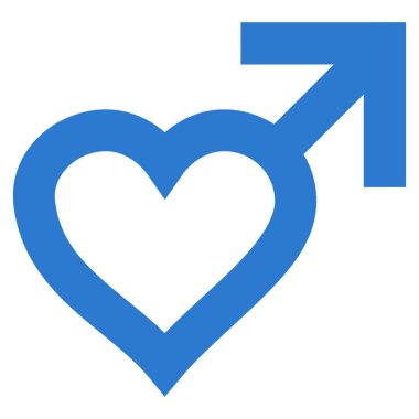 Erkek kalp vektör simgesi