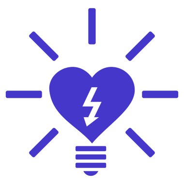 Kalp elektrikli ampul vektör simgesi