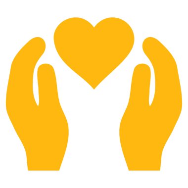 Aşk bakım el vektör simgesi