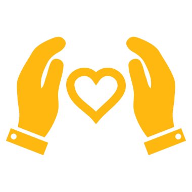 Aşk bakım el vektör simgesi