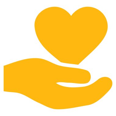 Aşk kalp teklif el vektör simgesi