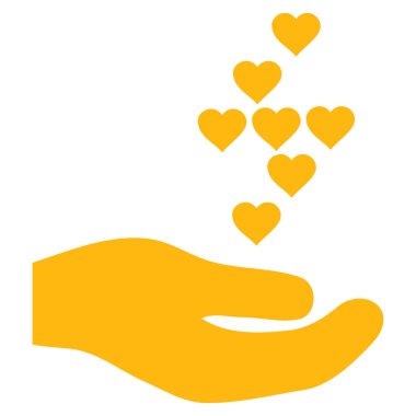 Sevgi kalpleri teklif el vektör simgesi