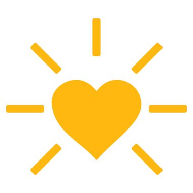 Parlak aşk kalp vektör simgesi