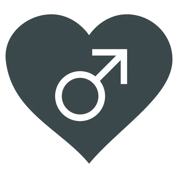 Male Love Heart Vector Icon — Stock Vector