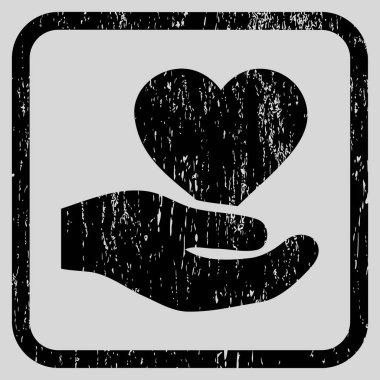 Aşk kalp teklif el simgesi kauçuk filigran