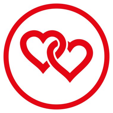 Vektör simge bağlantılı kupa yuvarlak