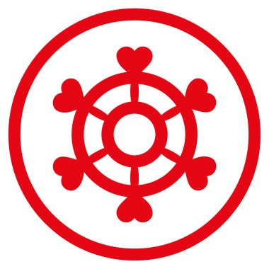 Güzel tekne direksiyon yuvarlak vektör simgesi