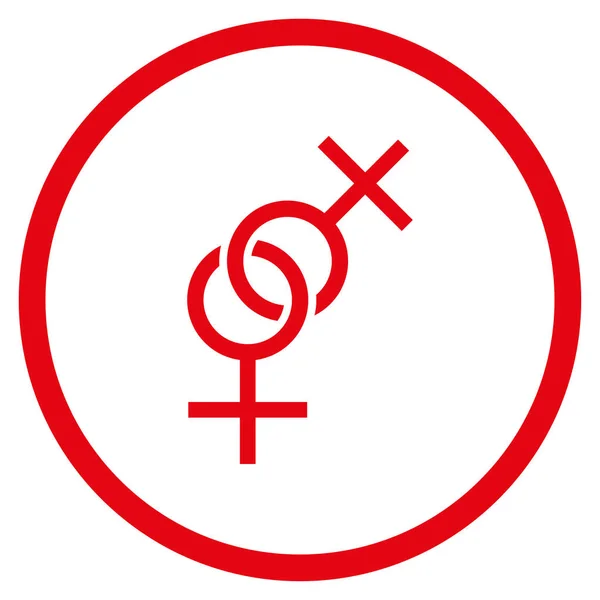Simbolo dell'amore lesbico Icona vettoriale arrotondata — Vettoriale Stock