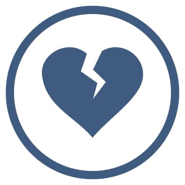 Kalp Break yuvarlak vektör simgesi