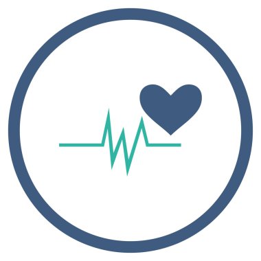 Kalp nabız sinyal yuvarlak vektör simgesi