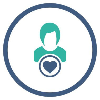 Lady Love vektör simge yuvarlak