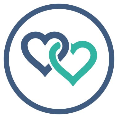 Vektör simge bağlantılı kupa yuvarlak