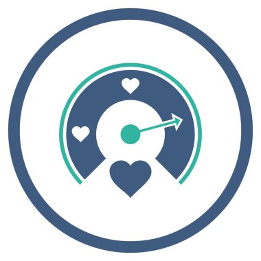 Aşk ölçer yuvarlak vektör simgesi