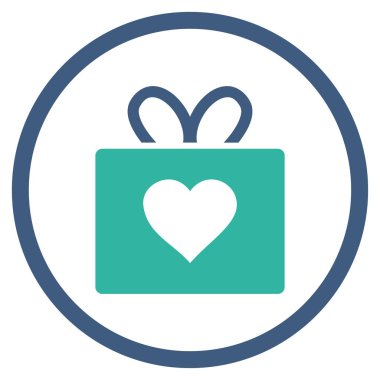 Sevgi hediye yuvarlak vektör simgesi