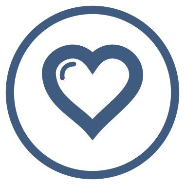 Aşk kalp yuvarlak vektör simgesi