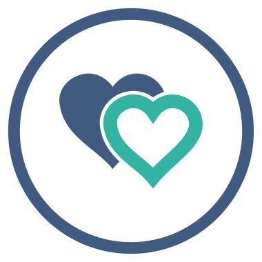 Sevgi kalpleri yuvarlak vektör simgesi