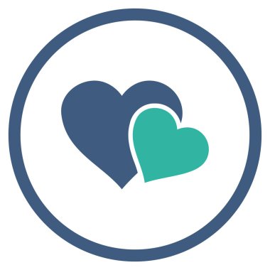 Sevgi kalpleri yuvarlak vektör simgesi
