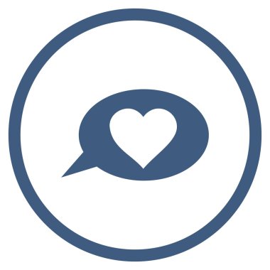 Aşk ileti balon yuvarlak vektör simgesi