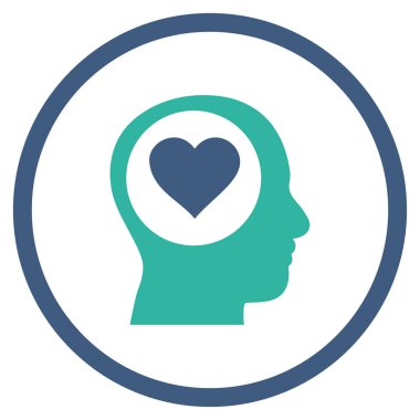 Kafa yuvarlak vektör simge düşünüyorum seviyorum