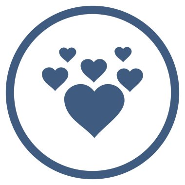 Güzel kalpler yuvarlak vektör simgesi