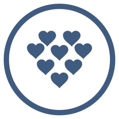 Güzel kalpler yuvarlak vektör simgesi