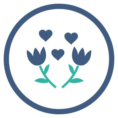 Güzel Lale çiçek yuvarlak vektör simgesi