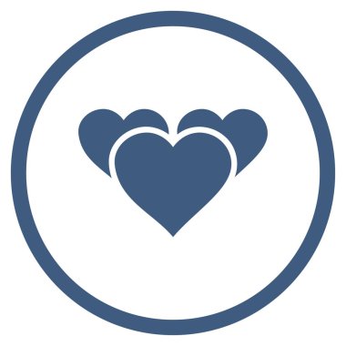 Sevgililer günü kalpleri yuvarlak vektör simgesi