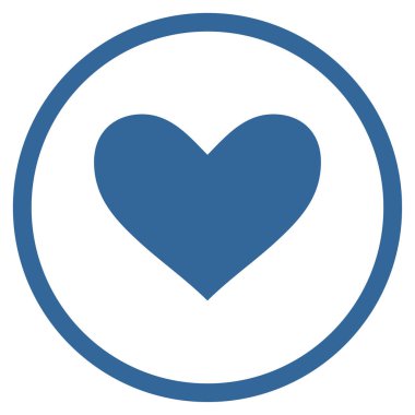 Aşk kalp yuvarlak vektör simgesi