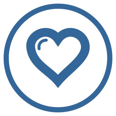 Aşk kalp yuvarlak vektör simgesi