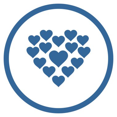 Aşk kalp şekli yuvarlak vektör simgesi