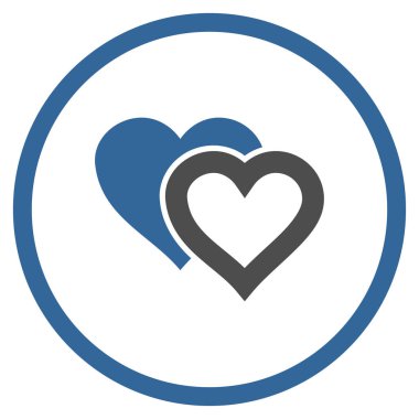 Sevgi kalpleri yuvarlak vektör simgesi