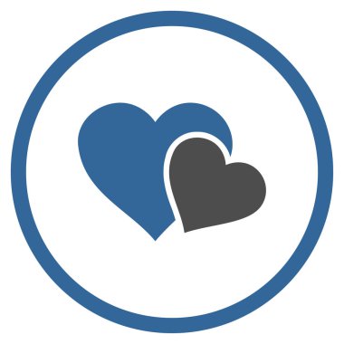 Sevgi kalpleri yuvarlak vektör simgesi