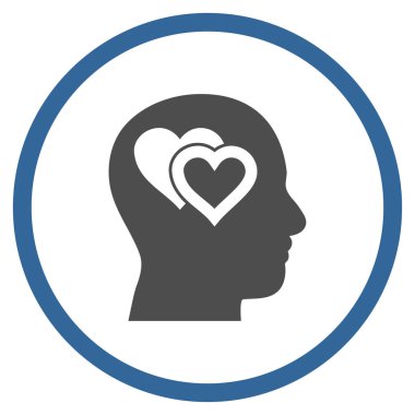 Zihin yuvarlak vektör simgesinde seviyorum