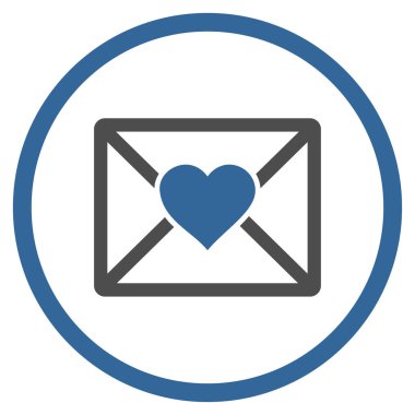 Aşk mektubu yuvarlak vektör simgesi