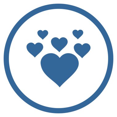 Güzel kalpler yuvarlak vektör simgesi