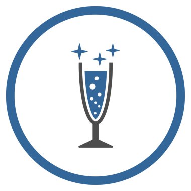 Işıltı şarap cam yuvarlak vektör simgesi