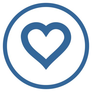 Sevgililer kalp yuvarlak vektör simgesi