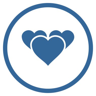 Sevgililer günü kalpleri yuvarlak vektör simgesi