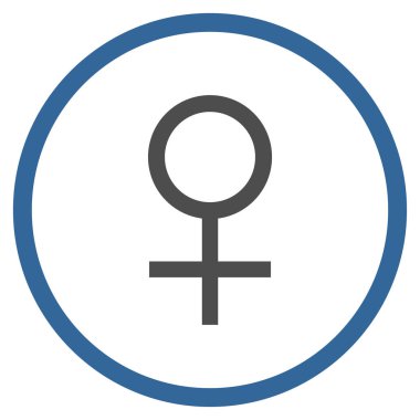 Venüs kadın sembolü yuvarlak vektör simgesi