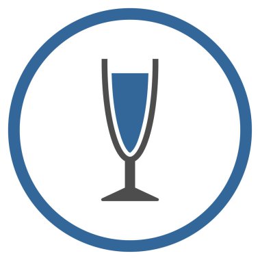 Şarap kadehi yuvarlak vektör simgesi